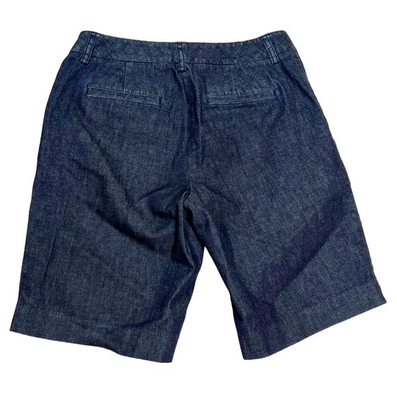 LL Bean Favorite Fit Straight Bermuda Shorts Size 29 Waist Blue Dark Wash Denim - Picture 3 of 6